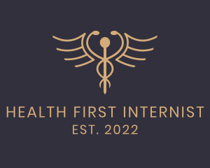 Internist - Luxury Caduceus Medicine logo design