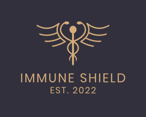 Immunologist - Luxury Caduceus Medicine logo design