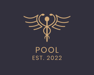 Hospital - Luxury Caduceus Medicine logo design