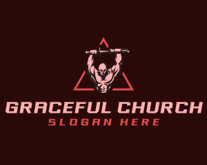Stealth - Strong Muscle Swordsman logo design