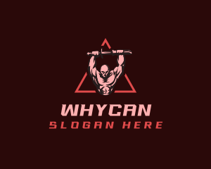 Stream - Strong Muscle Swordsman logo design