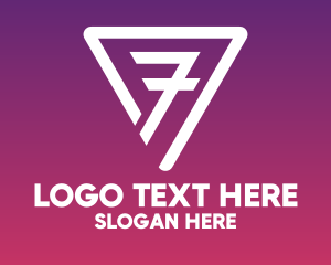Seven - Geometric Triangle Number 7 logo design