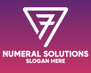 Numeral - Geometric Triangle Number 7 logo design