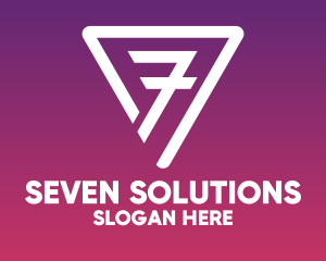 Seven - Geometric Triangle Number 7 logo design