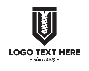 Tool Library - Maintenance Hardware Screw logo design