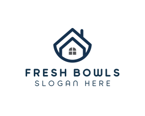 Blue Bowl House logo design