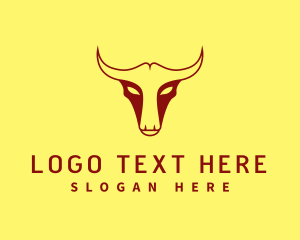 Meat Shop - Red Bull Horns logo design