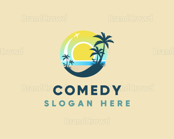 Beach island Travel Getaway Logo