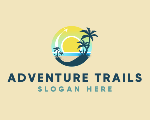 Beach island Travel Getaway  logo design