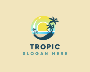 Beach island Travel Getaway  logo design