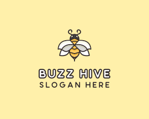 Wasp - Yellow Honey Bee logo design