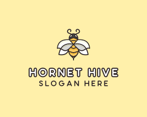 Hornet - Yellow Honey Bee logo design