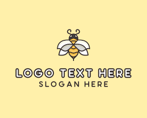 Hornet - Yellow Honey Bee logo design