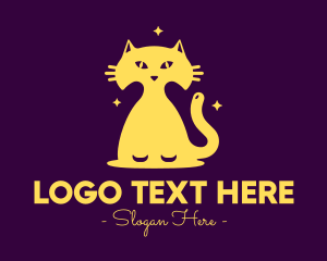 Kitty - Yellow Midnight Cat logo design
