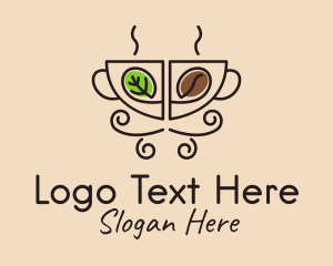 Tea Shop - Minimalist Organic Coffee Tea logo design