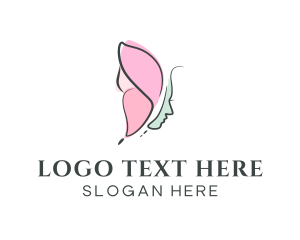 Cosmetic - Beautiful Lady Butterfly logo design