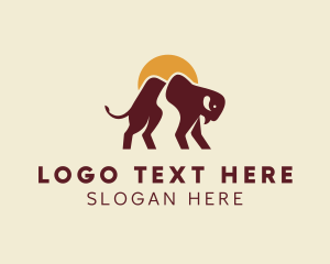 Path - Wild Mountain Bison logo design