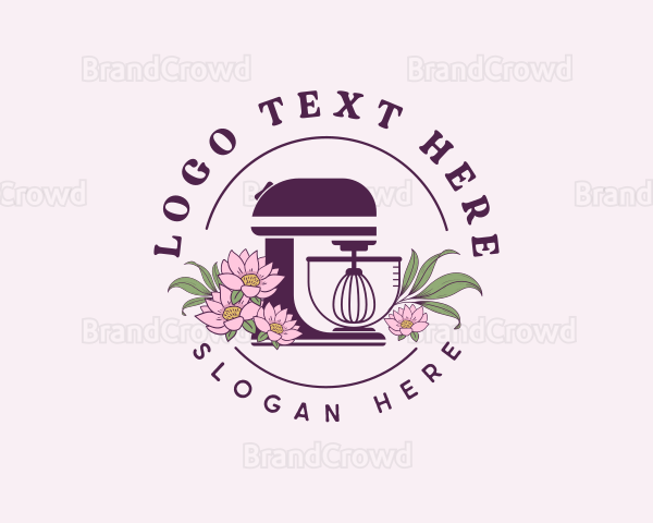 Floral Baking Mixer Logo