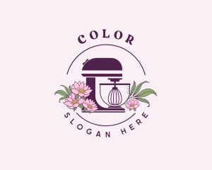Floral Baking Mixer Logo
