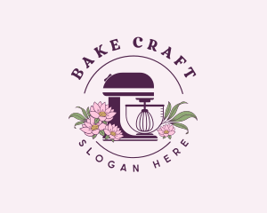 Floral Baking Mixer logo design