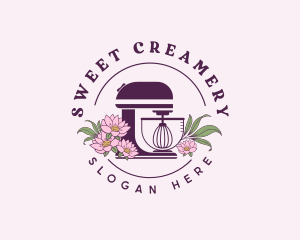 Floral Baking Mixer logo design