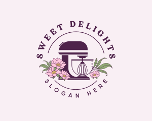 Floral Baking Mixer logo design