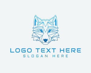 Alpha - Gradient Geometric Wolf logo design