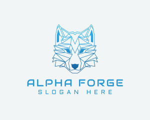 Gradient Geometric Wolf logo design