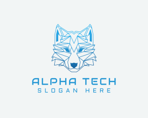 Alpha - Gradient Geometric Wolf logo design