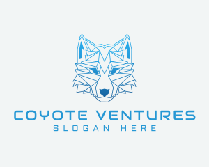 Gradient Geometric Wolf logo design