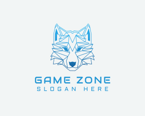 Gradient Geometric Wolf logo design