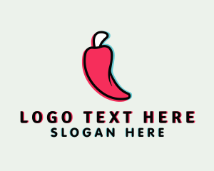 Chili Paste - Glitch Chili Pepper logo design