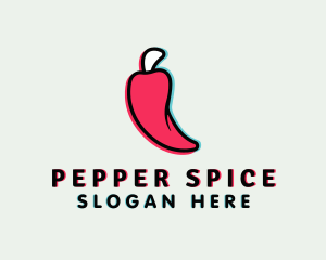 Pepper - Glitch Chili Pepper logo design