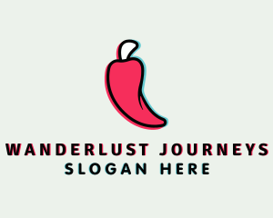 Farmers Market - Glitch Chili Pepper logo design