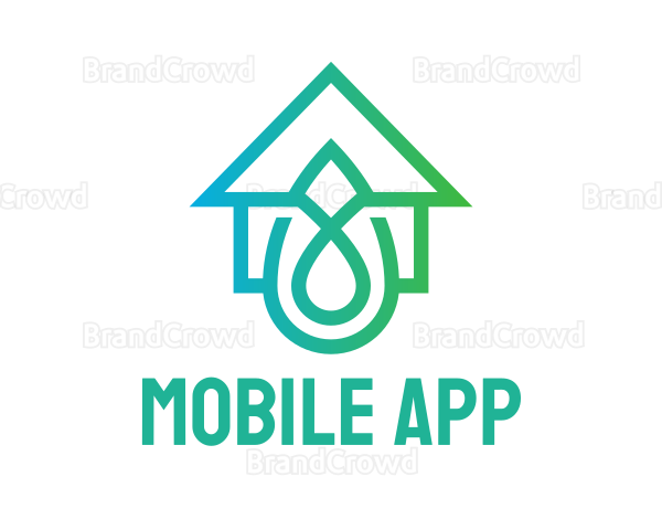 Gradient Droplet House Logo