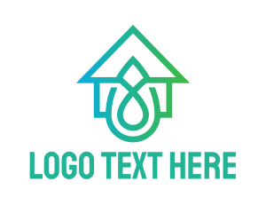 Environmental - Gradient Droplet House logo design