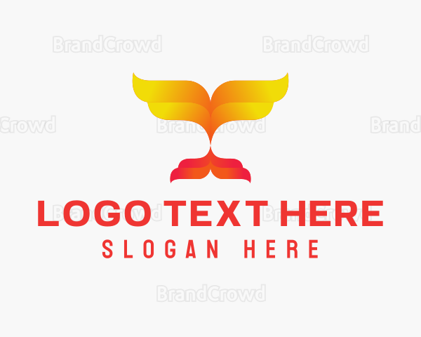 Digital Gradient Wings Letter Y Logo
