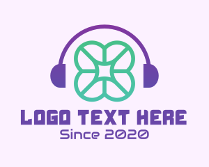Headset - Abstract Music Headphone logo design