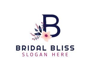 Floral Letter B logo design