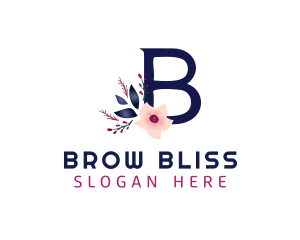 Floral Letter B logo design