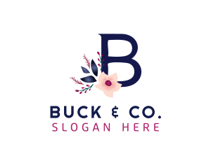 Floral Letter B logo design