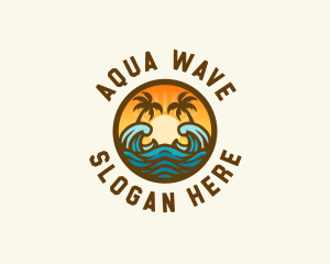 Resort Surfing Wave logo design