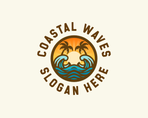 Resort Surfing Wave logo design