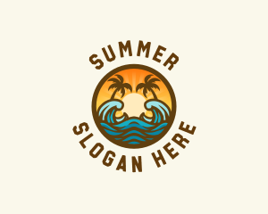 Resort Surfing Wave logo design