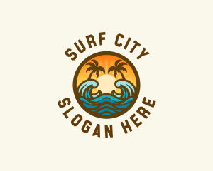 Resort Surfing Wave logo design