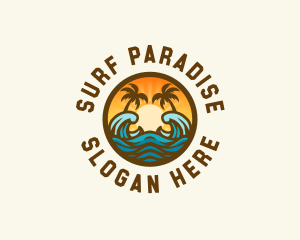 Resort Surfing Wave logo design