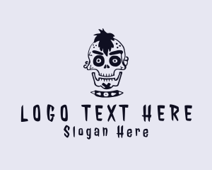 Spooky - Punk Skull Gangster logo design