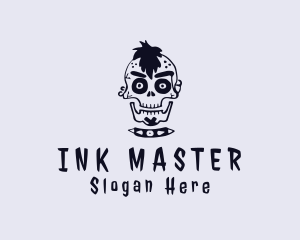 Tattooist - Punk Skull Gangster logo design