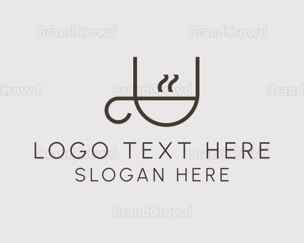 Outline Coffee Letter U Logo