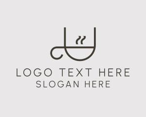 Stroke - Outline Coffee Letter U logo design